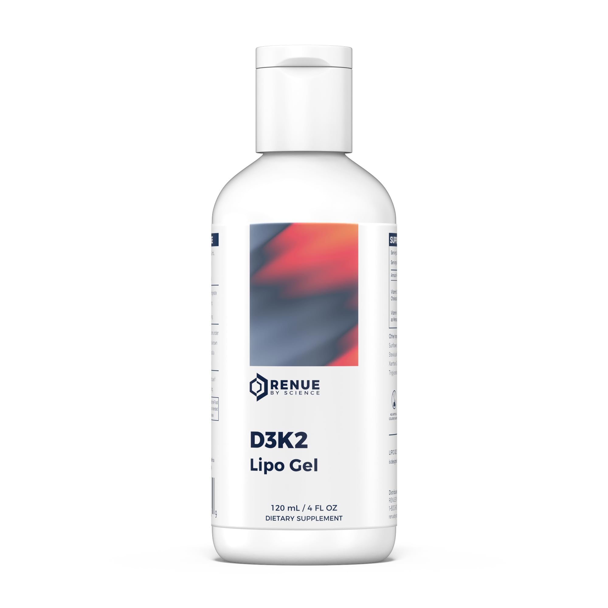 Renue By Science Vitamin D3 K2 Gel | High Strength Liposomal D3 K2 Supplement | 120ml Vitamin D K2 Gel - 2500IU Vitamin D3 & 200mcg Vitamin K2 per Serving | Non-GMO & Allergen Free | Made in The USA Renue By ScienceUS supplements