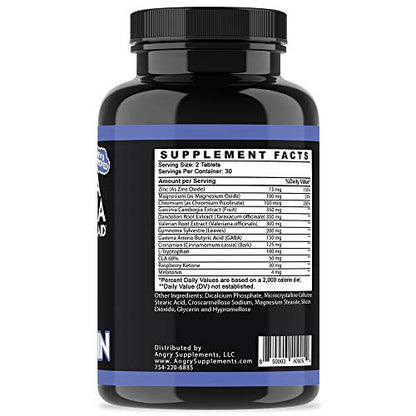 Garcinia Cambogia PM Weight Loss Sleep, All Natural Supplement w/Valerian Root & Melatonin Angry SupplementsUS supplements