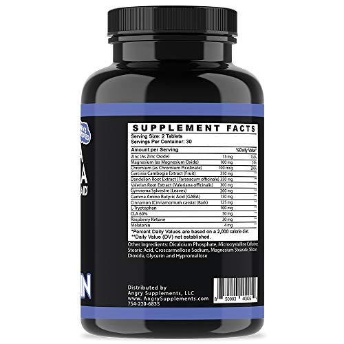 Garcinia Cambogia PM Weight Loss Sleep, All Natural Supplement w/Valerian Root & Melatonin Angry SupplementsAu supplements