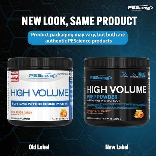 PEScience High Volume Nitric Oxide Booster Pump Pre Workout Powder, Sour Peach Candy PEScienceAu supplements