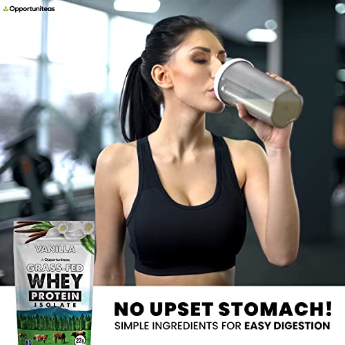 Opportuniteas Vanilla Whey Protein Powder - Grass Fed Whey Isolate + Real Sugar & Vanilla OpportuniteasUS supplements