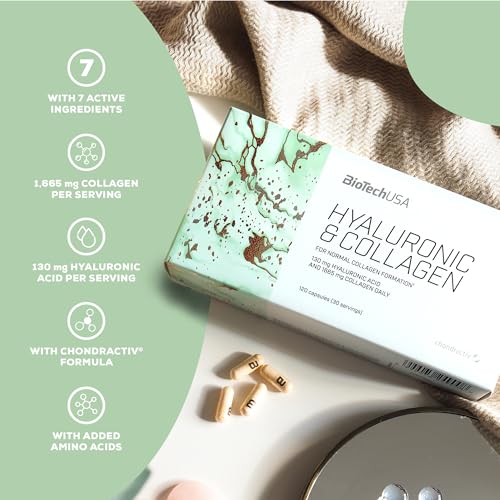 BioTechUSA Hyaluronic&Collagen, Food Supplement Capsules containing Collagen, hyaluronic Acid BioTechUSAUS supplements
