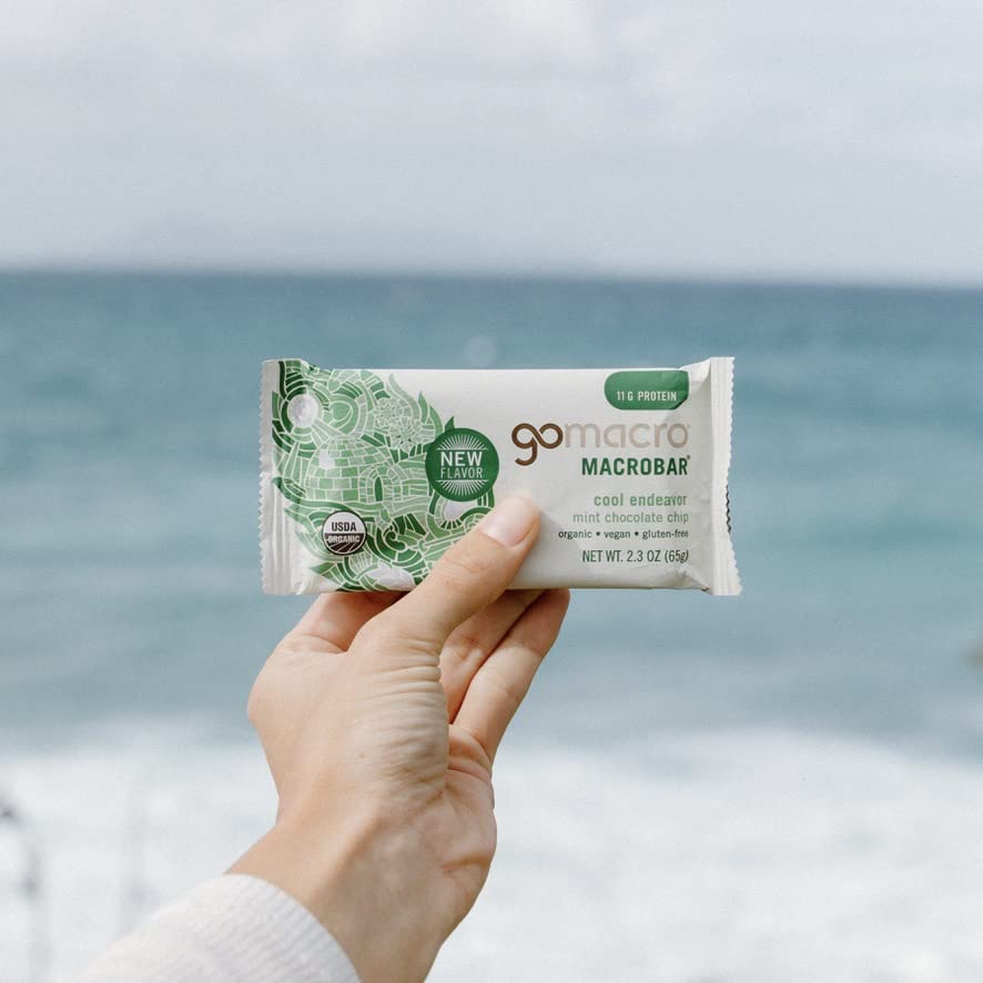 GoMacro MacroBar Organic Vegan Protein Bars - Mint Chocolate Chip, 2.3 Ounce Bars GoMacroUS supplements