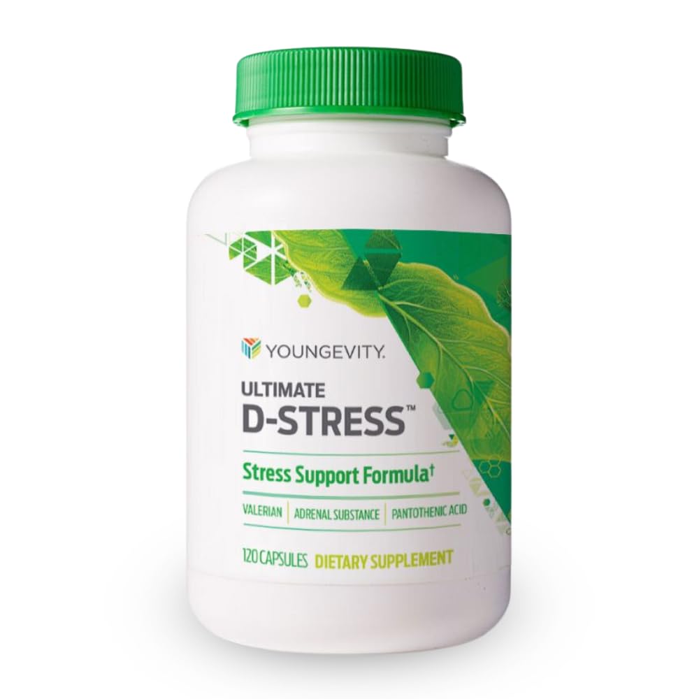 Youngevity Ultimate D-Stress™ – Natural Stress Relief Supplement with Magnesium, Valerian Root Extract, and B Vitamins – Supports Adrenal Health and Nervous System – 120 Capsules (Pack of 1) YoungevityAu supplements