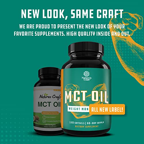 C8 MCT Coconut Oil Softgels - MCT Oil Keto Pills with Caprylic Acid Coconut Oil Natures CraftUS supplements