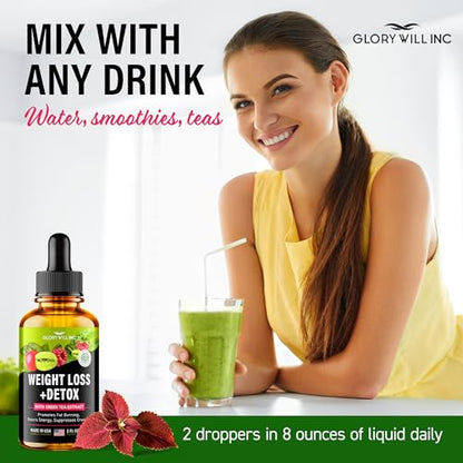 Glory Will Inc Weight Loss Drops Natural Detox Made in USA - Diet Drops for Fat Loss healthsupps.co.ukUS supplements