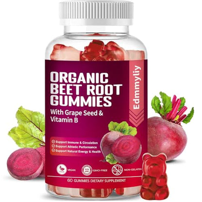 Organic Beet Root Gummies 1500mg for Men Women Beet Root for Athletic, Performance EdmmyliyUS supplements