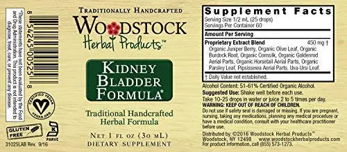 WOODSTOCK HERBAL PRODUCTS Kidney Bladder Formula, 1 FZ WOODSTOCK HERBAL PRODUCTSnz supplements