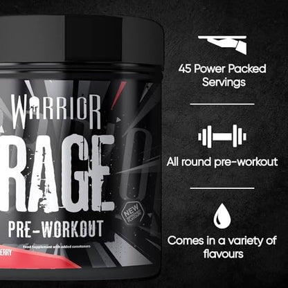 Warrior, Rage - Pre-workout Powder - 392g - Energy Drink Supplement with Vitamin C WarriorUS supplements