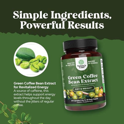 Pure Green Coffee Bean Extract - 800 mg Green Coffee Extract Caffeine Energy Pills Bio SenseUS supplements