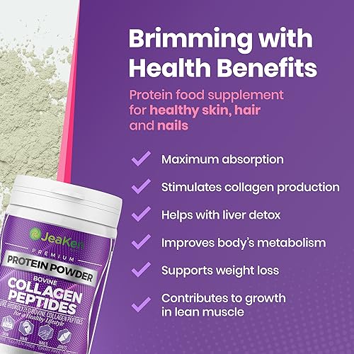 JeaKen - Unflavored Collagen Peptides Powder from Grass-Fed Bovine Sources - Sugar-Free Hydrolyzed Collagen JeaKenAu supplements