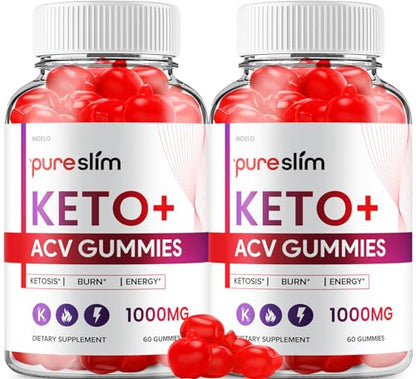 (2 Pack) Pure Slim Keto ACV Gummies - Advanced Formula PureSlim Keto Plus ACV Gummies IndeloUS supplements