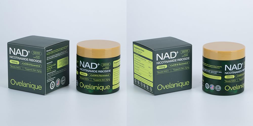 Ovelanique NAD Supplement with Nicotinamide Riboside & Resveratrol |NMNH Supplement Alternative| NAD+ Complex with Quercetin Phytosome & CoQ10 | Liposomal Delivery,120 Capsules(Packaging May Vary) OvelaniqueAu supplements