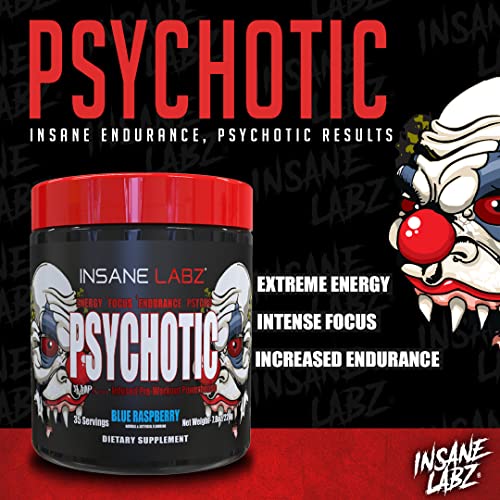 Insane Labz Psychotic, High Stimulant Pre Workout Powder, Extreme Lasting Energy Insane LabzUS supplements