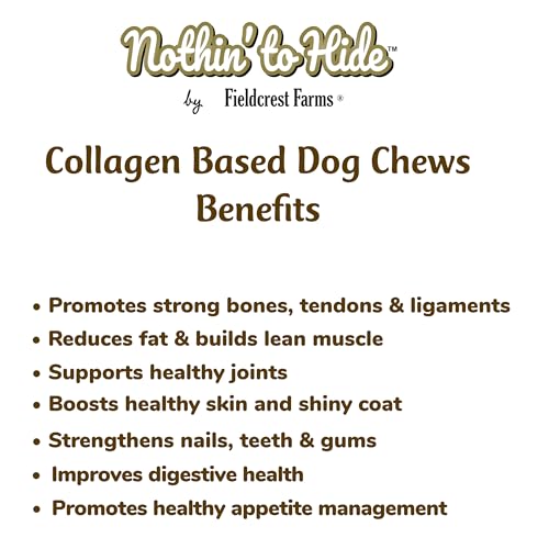 Fieldcrest Farms Nothin’ to Hide Collagen & Bully Small Rolls, 5 Inch, Beef Bully Flavor, Highly Digestible Chews That Support Skin, Coat, Joints & Muscles, for Moderate Chewers Under 25 Lbs, 2 Pack Fieldcrest FarmsAu supplements
