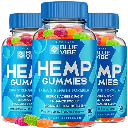 rize labs (3 Pack) Blue Vibe Gummies, Blue Vibes Gummies for Liver Kidney and Memory rize labsUS supplements