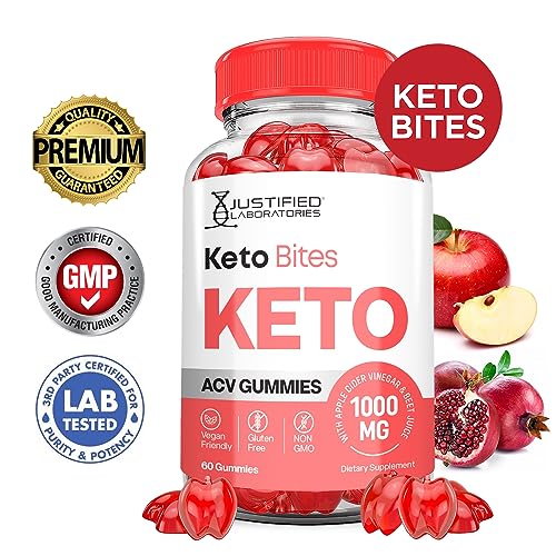 Justified Laboratories Keto Bites Keto ACV Gummies 1000MG Vegan Non GMO with Pomegranate Justified LaboratoriesUS supplements