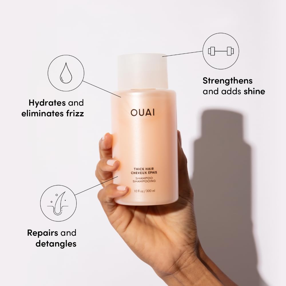 OUAI Thick Hair Shampoo & Conditioner Set, Travel Size - Moisturizing Shampoo & Conditioner - With Keratin, Marshmallow Root, Shea Butter & Avocado Oil - Sulfate, Paraben & Phthalate Free (3 Oz) OUAIAu supplements