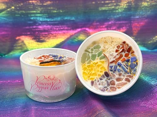 Princess Pippa's Place Healing Candles with Crystals Inside- Natural Soy Wax 7 Stones Crystal Candle Jar Msupps.comAu supplements