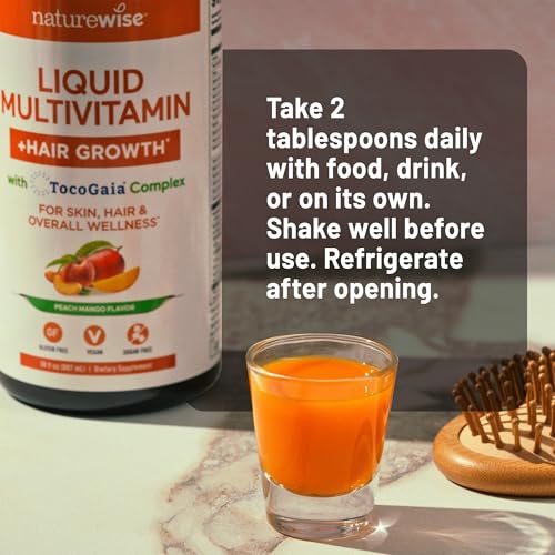 NatureWise Liquid Multivitamin Hair Growth for Women & Men + Tocogaia® for Hair Growth & Skin Elasticity Support + Biotin, Vitamin D, E, B NatureWiseAu supplements