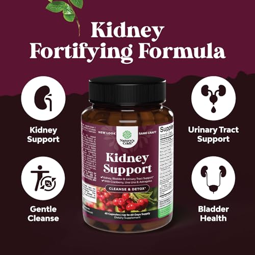 Kidney Support Cranberry Pills for Women and Men - High Strength Kidney Cleanse Detox Natures CraftAu supplements