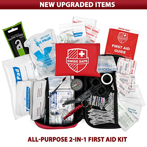 Swiss Safe 2-in-1 First Aid Kit (120 Piece) + Bonus 32-Piece Mini Kit Swiss SafeUS supplements