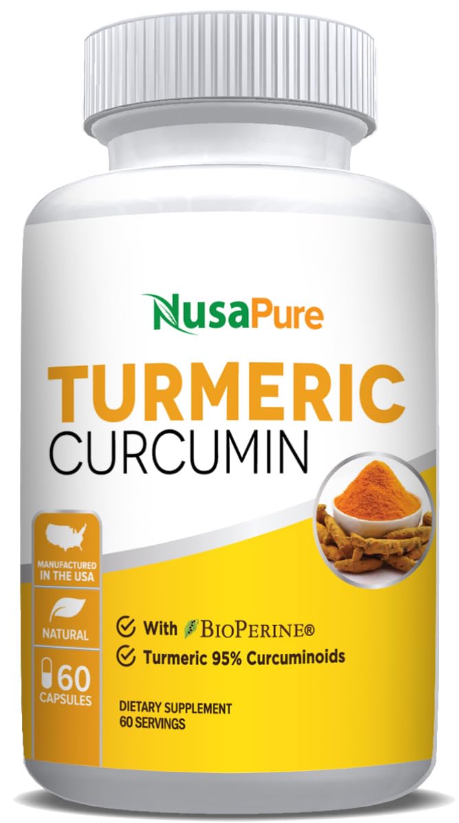 NusaPure Turmeric Curcumin 600 mg 60 Capsules Turmeric 95% Curcuminoids Dietary Supplement NusaPureAu supplements