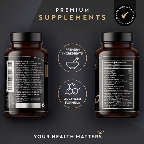 Premium Multi Collagen Protein Capsules with Type I, II, III - Includes Hydrolysed Grass NutravitaAu supplements