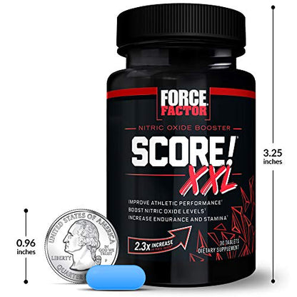 FORCE FACTOR Score! XXL, 3-Pack, Nitric Oxide Booster Supplement for Men with L Force FactorUS supplements