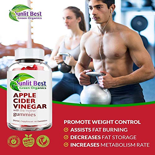 Apple Cider Vinegar Gummies Vitamins with The Mother, Delicious Immunity, Gluten Free Sunlit Best Green OrganicsUS supplements