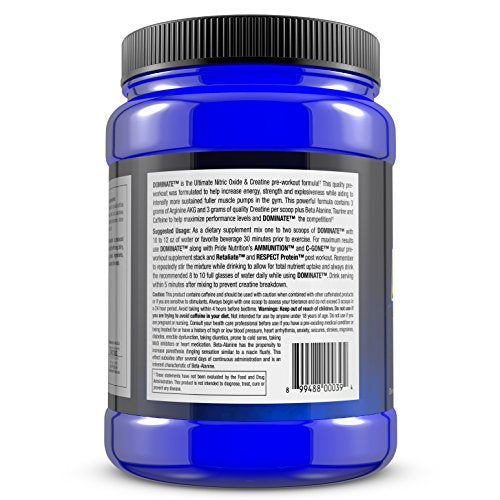 Pride Nutrition Dominate X Pre Workout Supplement - 500g Nitric Oxide & Creatine Pre Pride NutritionAu supplements