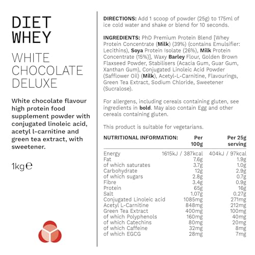 PhD Nutrition Diet Whey Low Calorie Protein Powder, Low Carb, High Protein Lean Matrix PhDUS supplements