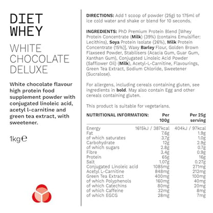 PhD Nutrition Diet Whey Low Calorie Protein Powder, Low Carb, High Protein Lean Matrix PhDUS supplements