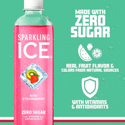 Sparkling Ice, Kiwi Strawberry Sparkling Water, Zero Sugar Flavored Water, with Antioxidant Sparkling ICEUS supplements