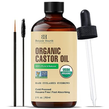 Botanic Hearth Castor Oil | USDA Certified Organic |100% Pure & Hexane Free | Cold Pressed | Growth Botanic HearthAu supplements