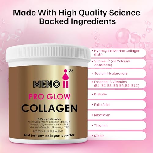 Meno II PRO Glow Marine Collagen Powder 10,000mg - High-Potency Supplements for Women Skin Hydration Meno IIAu supplements