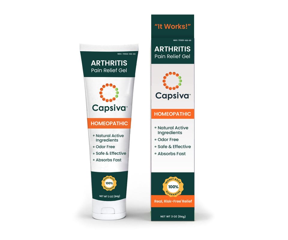 Capsiva Pain Relief Topical 3oz Tube, 2 Pack, for Your Hands, Neck, Back, Joints, Non-Greasy, No Burn, Odor Free, Homeopathic Active Ingredients, Contains Capsaicin & Arnica, Absorbs Fast CapsivaAu supplements