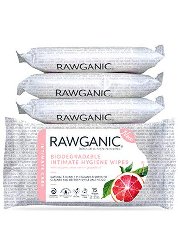 RAWGANIC Gentle Organic Intimate Hygiene Feminine Wipes, Hypoallergenic, Alcohol Free RawganicAu supplements