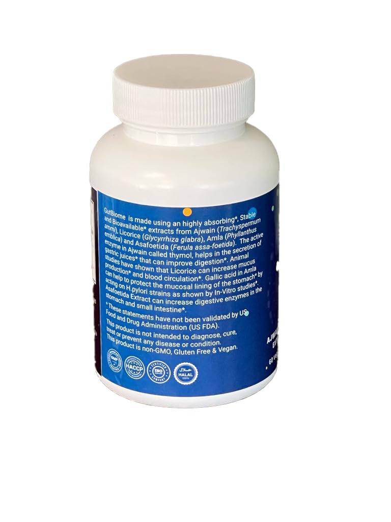 Metacure GutBiome – Liposomal Extracts of Ajwain, Licorice, Amla & Asafoetida – Advanced Digestive Support Formula – Vegan, Non‑GMO, Gluten‑Free – 60 Capsules MetacureAu supplements