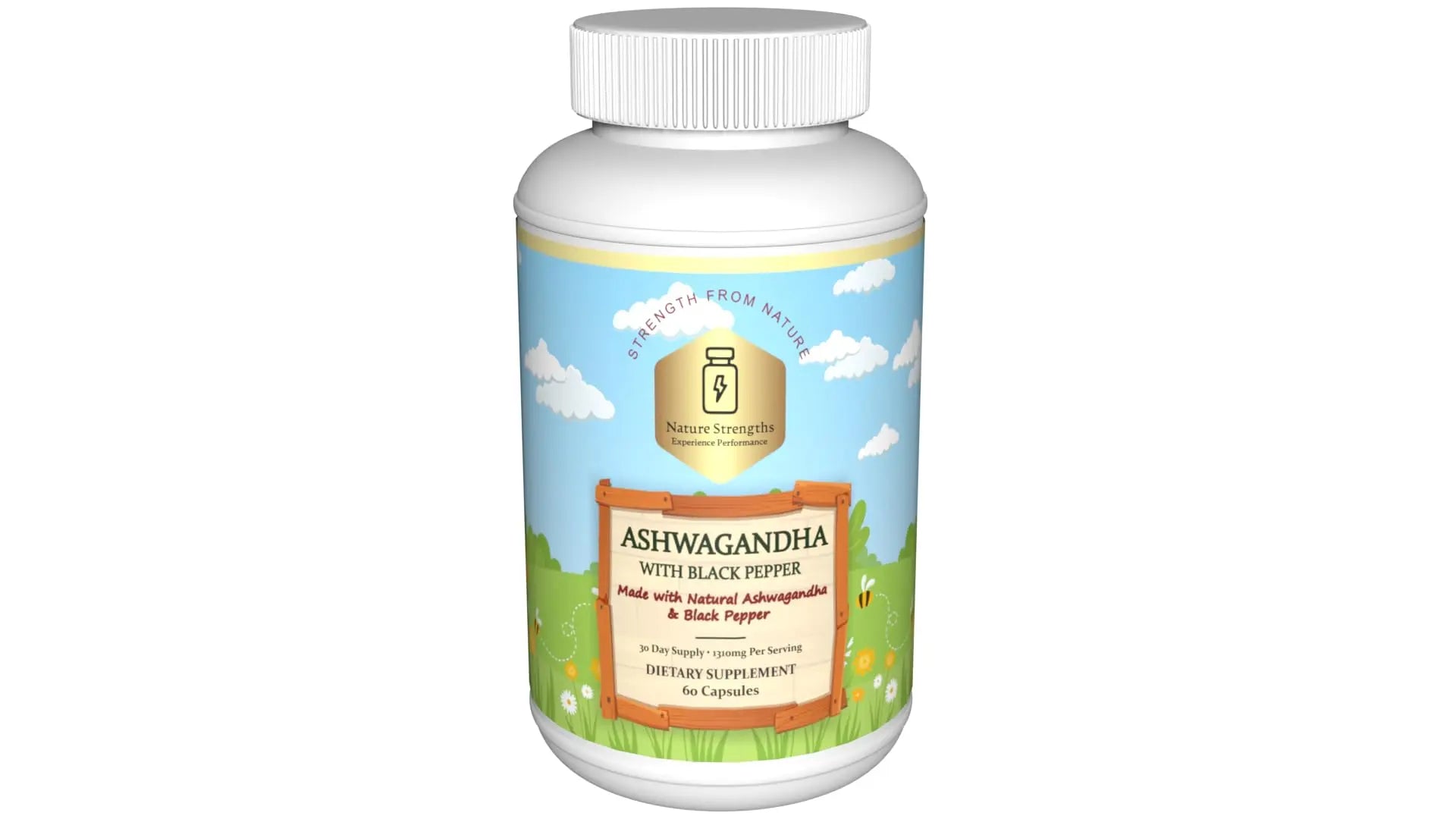 Premium Organic Ashwagandha with Black Pepper - 1300mg per Serving, 60 Capsules - Made in USA, FDA Registered Facility - Enhanced Absorption with Piperine for Optimal Performance Organic StrengthAu supplements