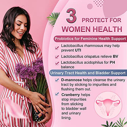 Probiotics-for-Women, Probiotics and Prebiotics, Cranberry and D-Mannose, 50-Billion NATURE TARGETUS supplements