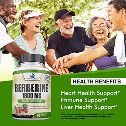 Berberine 1800mg Per Serving, Berberine Supplement, Berberine HCL, Berberine Pills American Standard SupplementsUS supplements