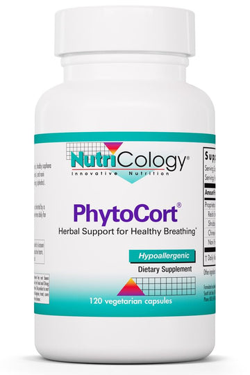Nutricology PhytoCort Supplement - Respiratory Support, Lung Health, Lung Detox, Lung Cleanse, Healthy Breathing, Herbal Support, Reishi, Licorice, Noni, Vegetarian Capsules - 120 Count NutricologyAu supplements
