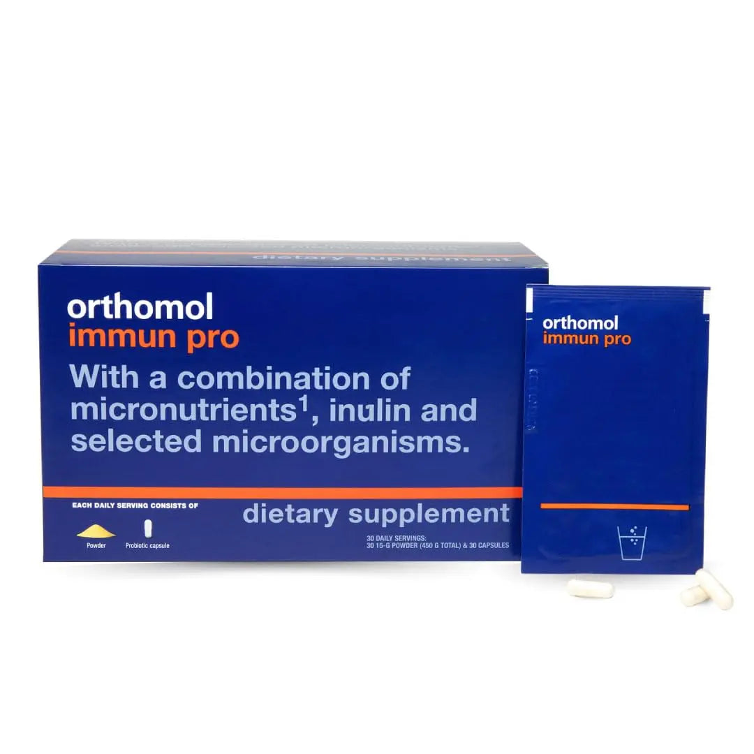 Orthomol Immun Pro, Immune Support & Gut Health Powder & Capsules for Adults with Probiotics, Prebiotics, Fiber, Vitamin C, Zinc, Selenium, Iodine, Vitamin D, E, A,B, Calcium (30 Day Supply) OrthomolAu supplements