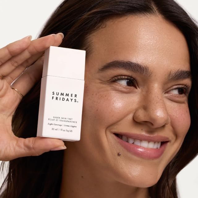 Summer Fridays Sheer Skin Tint - Skin Tint with Hyaluronic Acid - Helps Diminish Uneven Skin Tone - Sheer to Light Coverage - Shade 5 - Medium with Warm Neutral Undertones (1 Fl Oz) Summer FridaysAu supplements