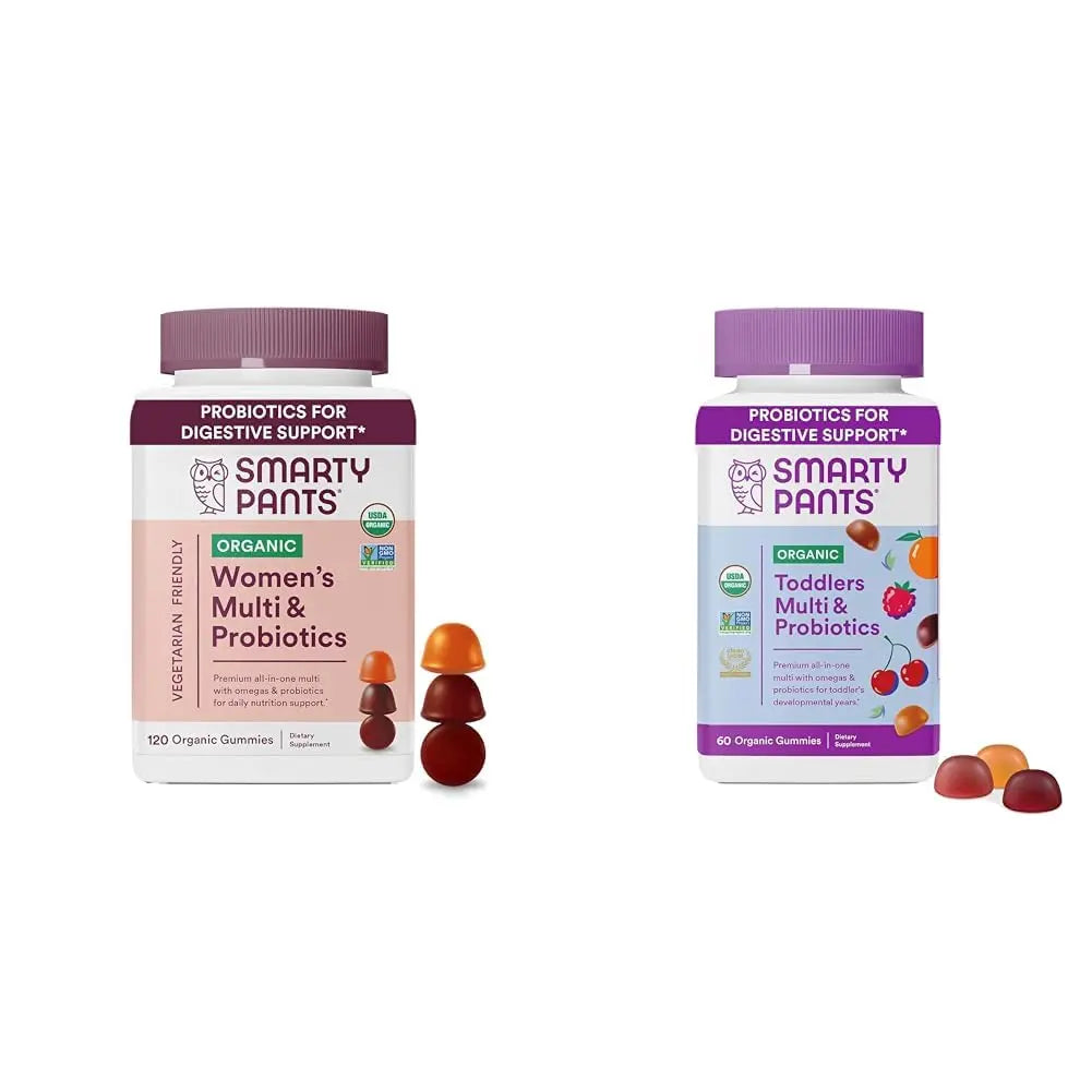 SmartyPants Organic Women's and Toddler Multivitamin Gummies with Probiotics, Omega 3, Vitamins D3, B12, C, A, K, Zinc and More SmartyPantsAu supplements