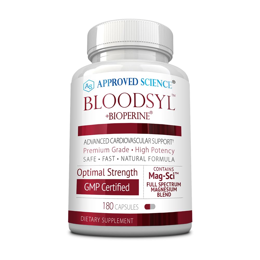 Approved Science Bloodsyl - Supports Blood Flow - Hawthorn Berry, Magnesium, BioPerine - Vegan - 180 Capsules - Pack of 1 Approved ScienceAu supplements
