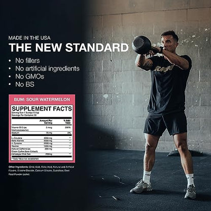 RAW Essential Pre-Workout Powder (Sour Watermelon) - Chris Bumstead Sports Nutrition RAWUS supplements