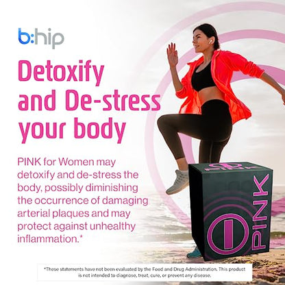 Energy Drink Powder, bHIP Pink for Women 30 Drink Mix Packets. Energy Supplements b:hipUS supplements