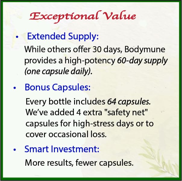 Bodymune Heart Health Blend Cholesterol Support – Organic Cardiovascular & Circulation Supplement – with Green Tea, Pomegranate & Black Seed Oil – 66 Capsules – USDA Organic, Vegan BodymuneAu supplements